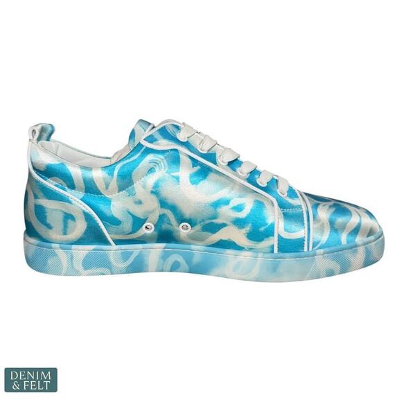 Christian‎ Louboutin Louis Junior Swirls Low Sneakers Blue White Men’s 46 NEW main image 8